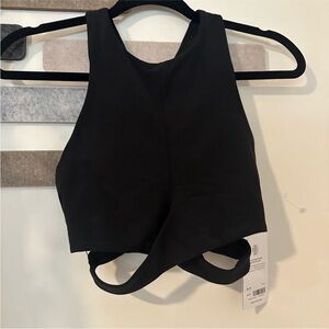 NWT, Athleta Cut out Crop Top, XS, Black